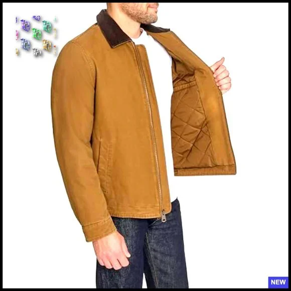 Classic Cotton Utility Jacket Corduroy Collar Vintage Aviator Style